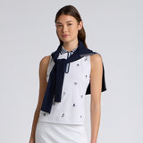 ICON EMBROIDERED 1/4 ZIP SLEEVELESS POLO