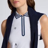 ICON EMBROIDERED 1/4 ZIP SLEEVELESS POLO