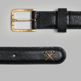 WOMEN'S METAL TEES PEBBLE LEATHER BELT