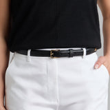 WOMEN'S METAL TEES PEBBLE LEATHER BELT