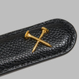 WOMEN'S METAL TEES PEBBLE LEATHER BELT