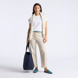 LTD RELEASE STRETCH COTTON GABARDINE BARREL LEG TROUSER