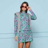 STAMPED FLORAL TECH JERSEY SKORT