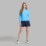CONTRAST MESH SILKY TECH NYLON 1/4 ZIP PULLOVER