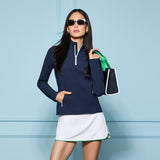 PRAY FOR BIRDIES BRUSHED BACK STRETCH 1/4 ZIP PULLOVER