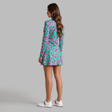 STAMPED FLORAL TECH JERSEY PULLOVER