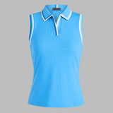 JOHNNY COLLAR TECH NYLON RIB SLEEVELESS POLO