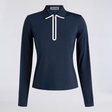 SILKY TECH NYLON LONG SLEEVE ZIP POLO