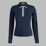 SILKY TECH NYLON LONG SLEEVE ZIP POLO