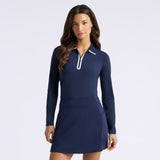 SILKY TECH NYLON LONG SLEEVE ZIP POLO