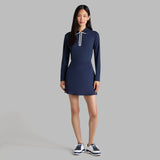 SILKY TECH NYLON LONG SLEEVE ZIP POLO