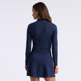 SILKY TECH NYLON LONG SLEEVE ZIP POLO