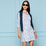 SCATTERED DITZY SILKY TECH NYLON LONG SLEEVE POLO