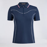 STRETCH NYLON INTERLOCK CONTOUR 1/4 ZIP POLO
