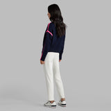 Merino Wool Contrast Stripe Turtleneck Sweater
