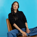 OPEN KNIT WOOL CASHMERE POLO