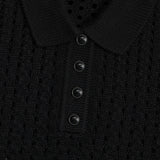 OPEN KNIT WOOL CASHMERE POLO