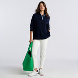 WAFFLE KNIT MERINO WOOL 1/4 ZIP SWEATER