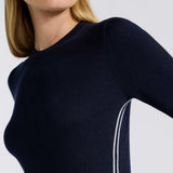 RIB FITTED CREWNECK SWEATER