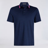 PERFORATED STRIPE JERSEY POLO