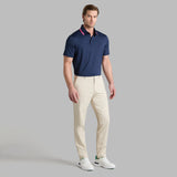 PERFORATED STRIPE JERSEY POLO