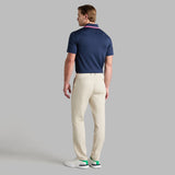 PERFORATED STRIPE JERSEY POLO