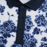 STAMPED FLORAL TECH JERSEY POLO