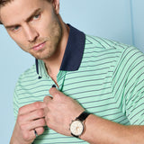 HERRINGBONE STRIPE TECH JERSEY POLO