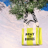 PRAY FOR BIRDIES CANVAS SQUARE BAG