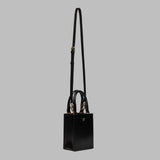 Metal Tees Box Calf Leather Mini Tote