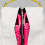 EMBOSSED LEATHER GOLF SHOE BAG